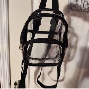 Transparent Black Trim Mini Backpack